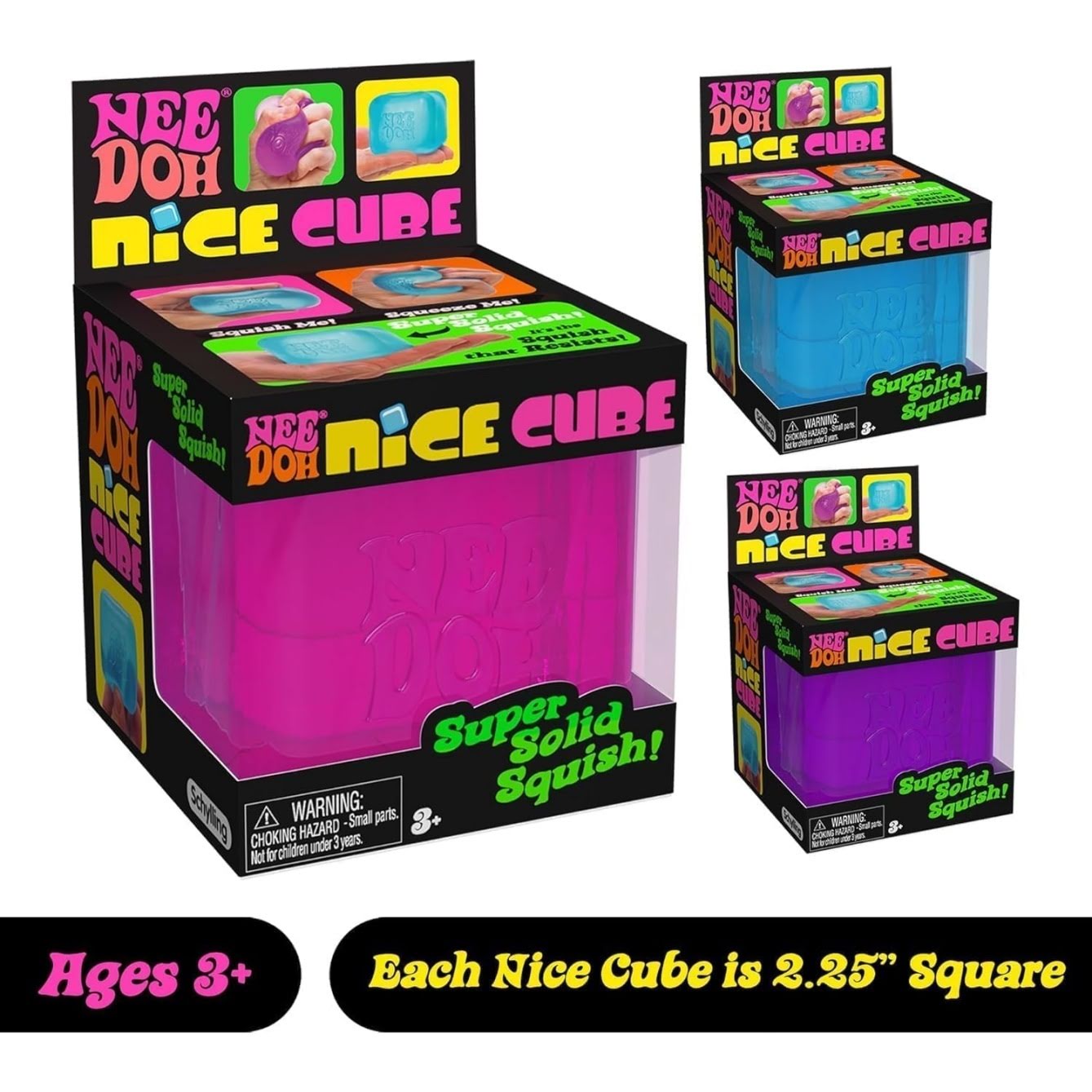 NeeDoh Nice Cube ¨C Solid Squish ¨C Pink