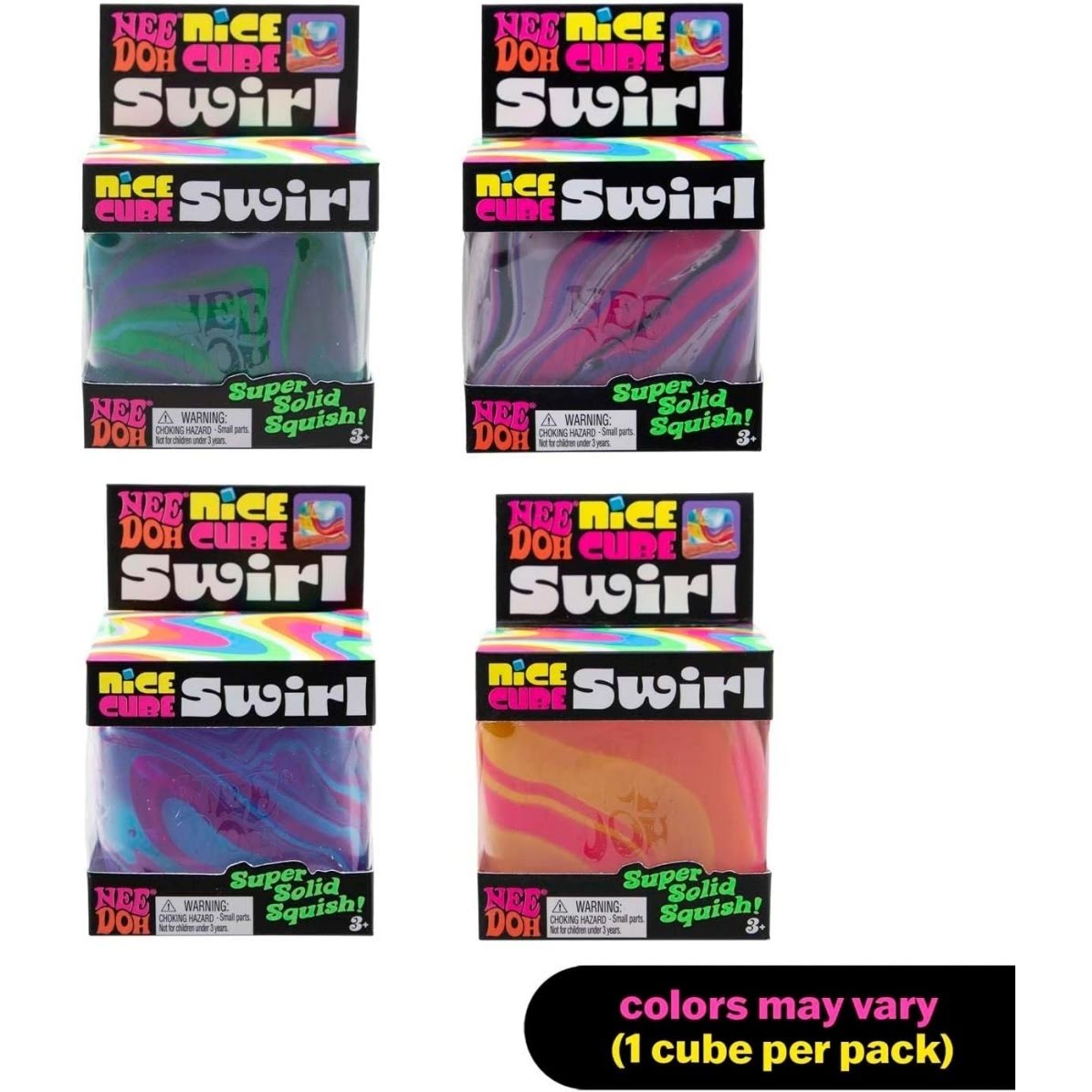 NeeDoh Nice Cube Swirl ¨C Solid Squish ¨C Assorted
