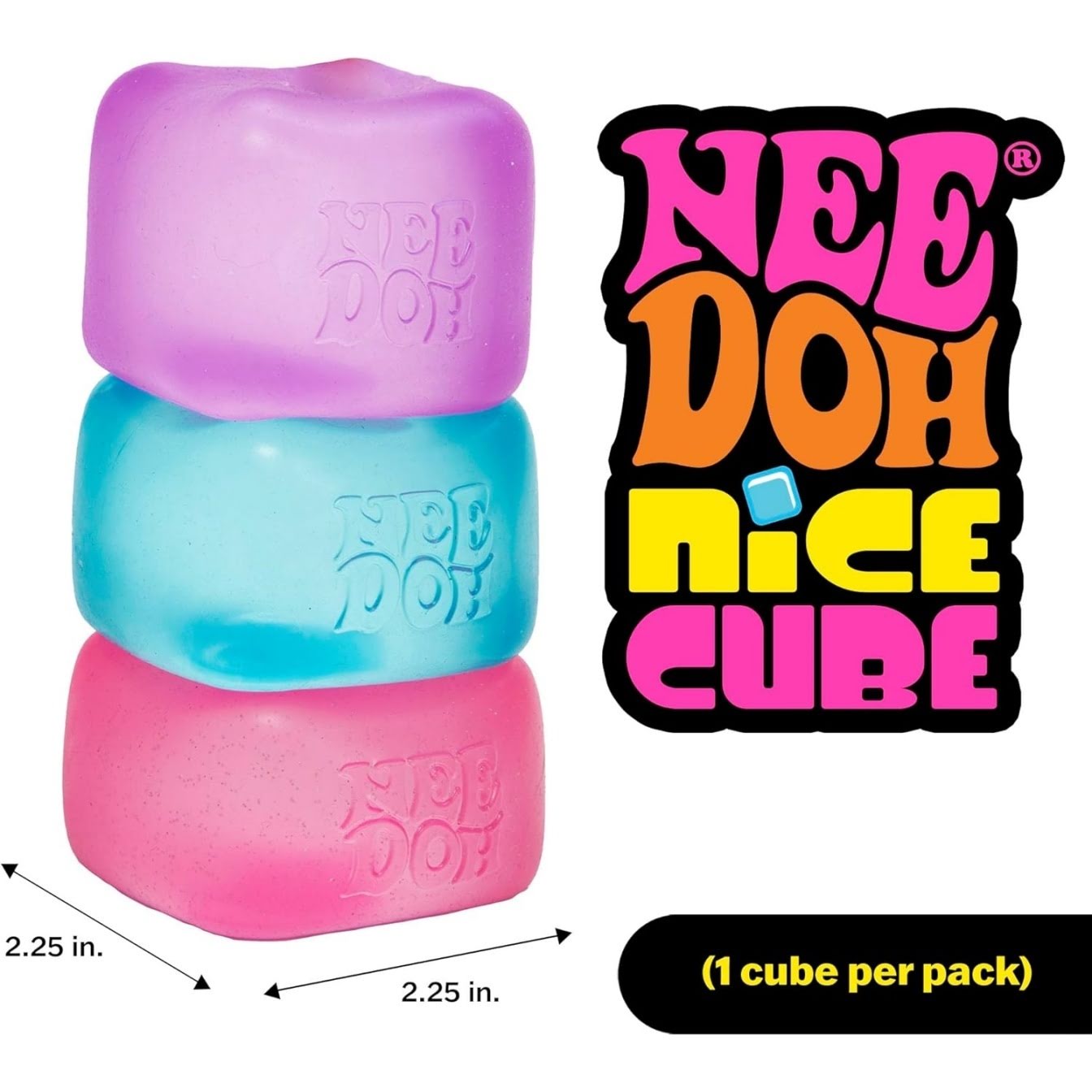 NeeDoh Nice Cube ¨C Solid Squish ¨C 2.25″ Cube