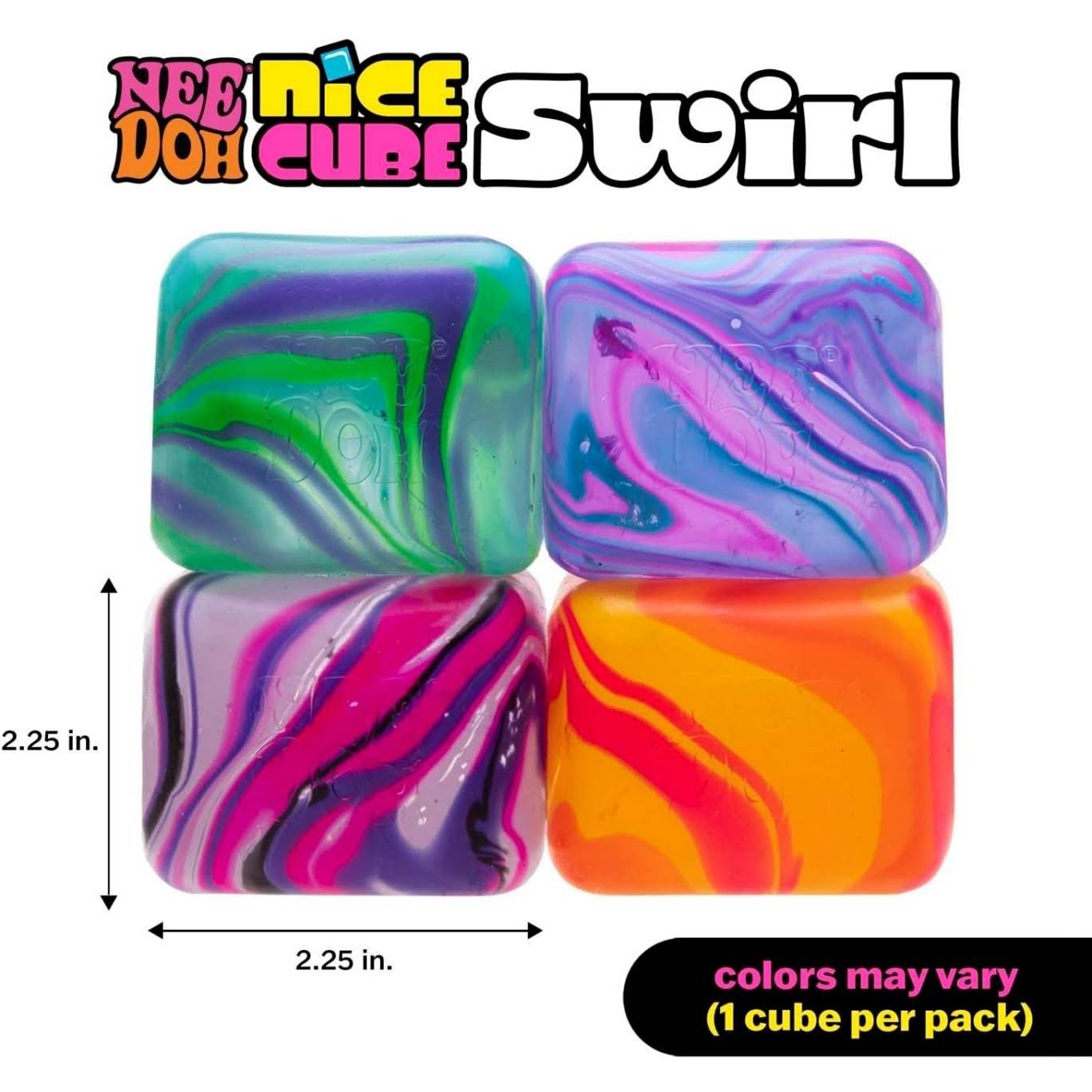 NeeDoh Nice Cube Swirl ¨C Solid Squish ¨C Assorted