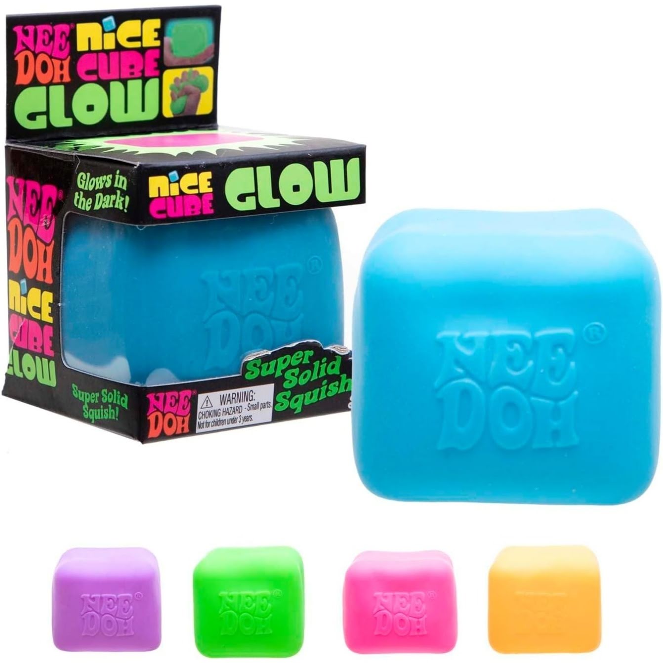 NeeDoh Nice Cube Glow ¨C Glows in the Dark ¨C Assorted