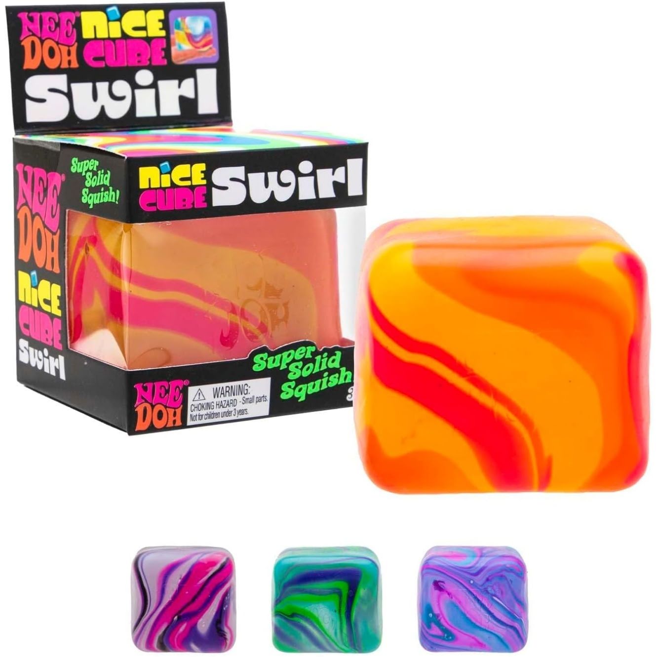 NeeDoh Nice Cube Swirl ¨C Solid Squish ¨C Assorted